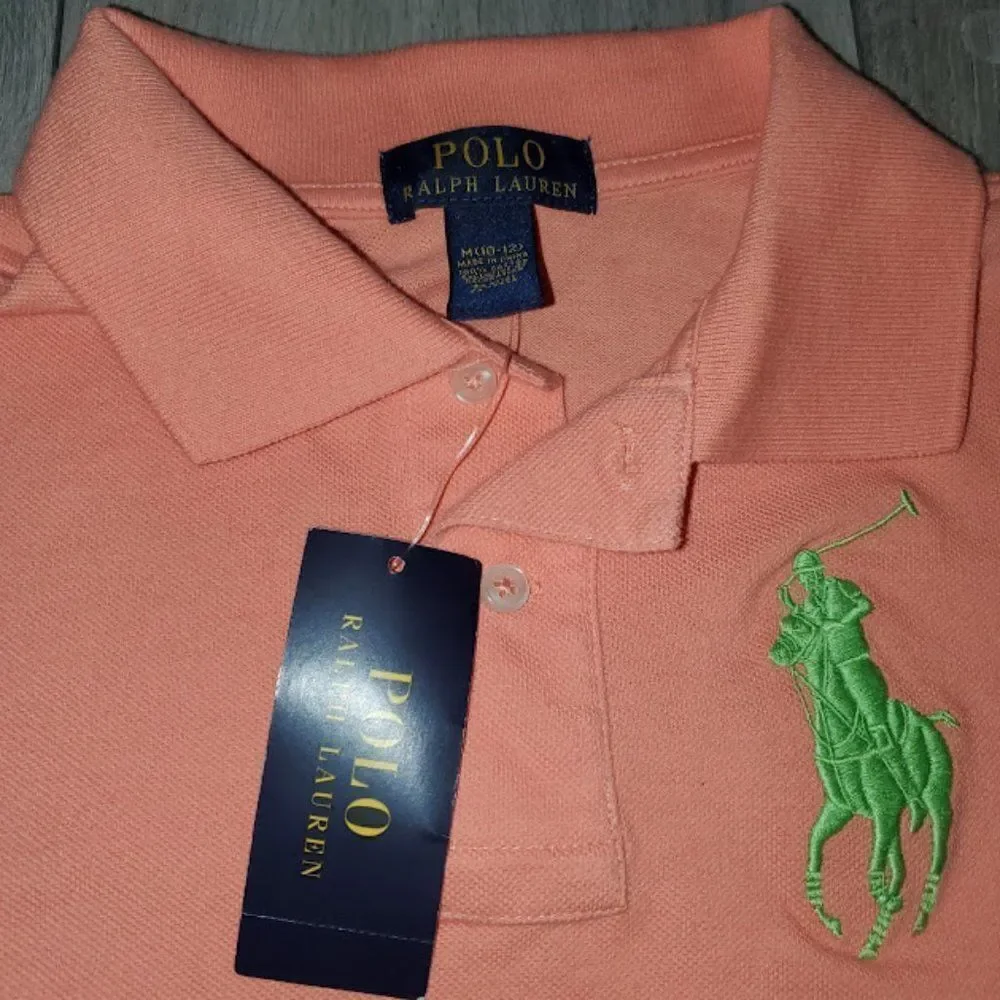 Ralph Lauren boy's peach color short sleeve Comfort Polo T Shirt Size M